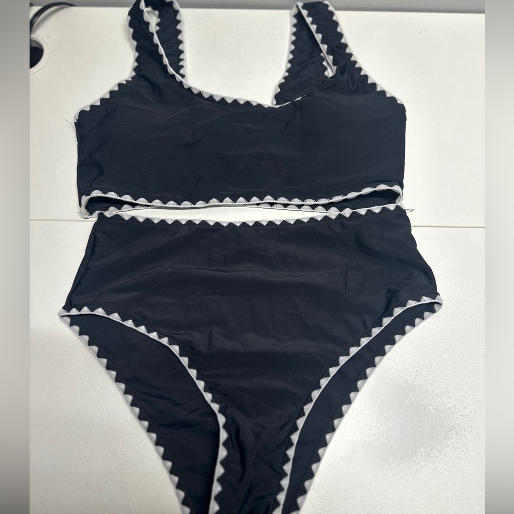 SHEIN Black and White Bikini Set